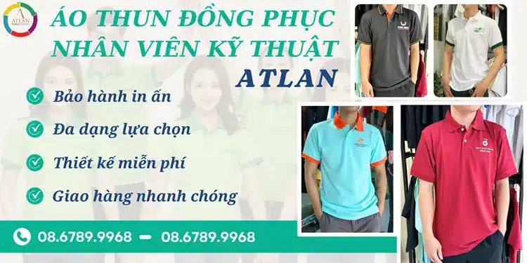 Atlan chuyên cung cấp áo thun đồng phục nhân viên kỹ thuật với nhiều thiết kế đẹp, chất lượng, giá rẻ