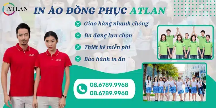 Atlan chuyên in áo đồng phục với chất lượng cao cấp, bảo hành in ấn lên đến 12 tháng sử dụng