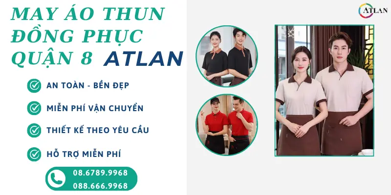 Xưởng ATLAN chuyên may, gia công áo thun đồng phục nhóm, lớp, công ty, quán cafe,... theo yêu cầu của khách hàng, thiết kế ấn tượng hoàn toàn miễn phí 