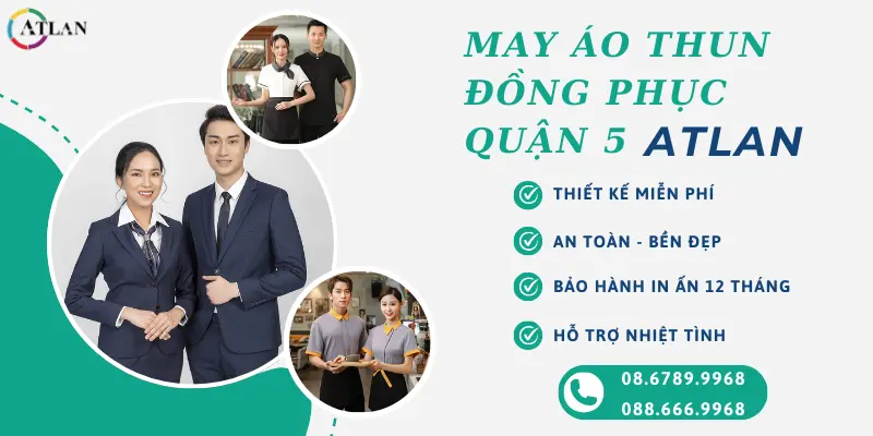 Xưởng may áo thun đồng phục Quận 5 giá rẻ, mẫu mã đa dạng, thiết kế miễn phí theo yêu cầu